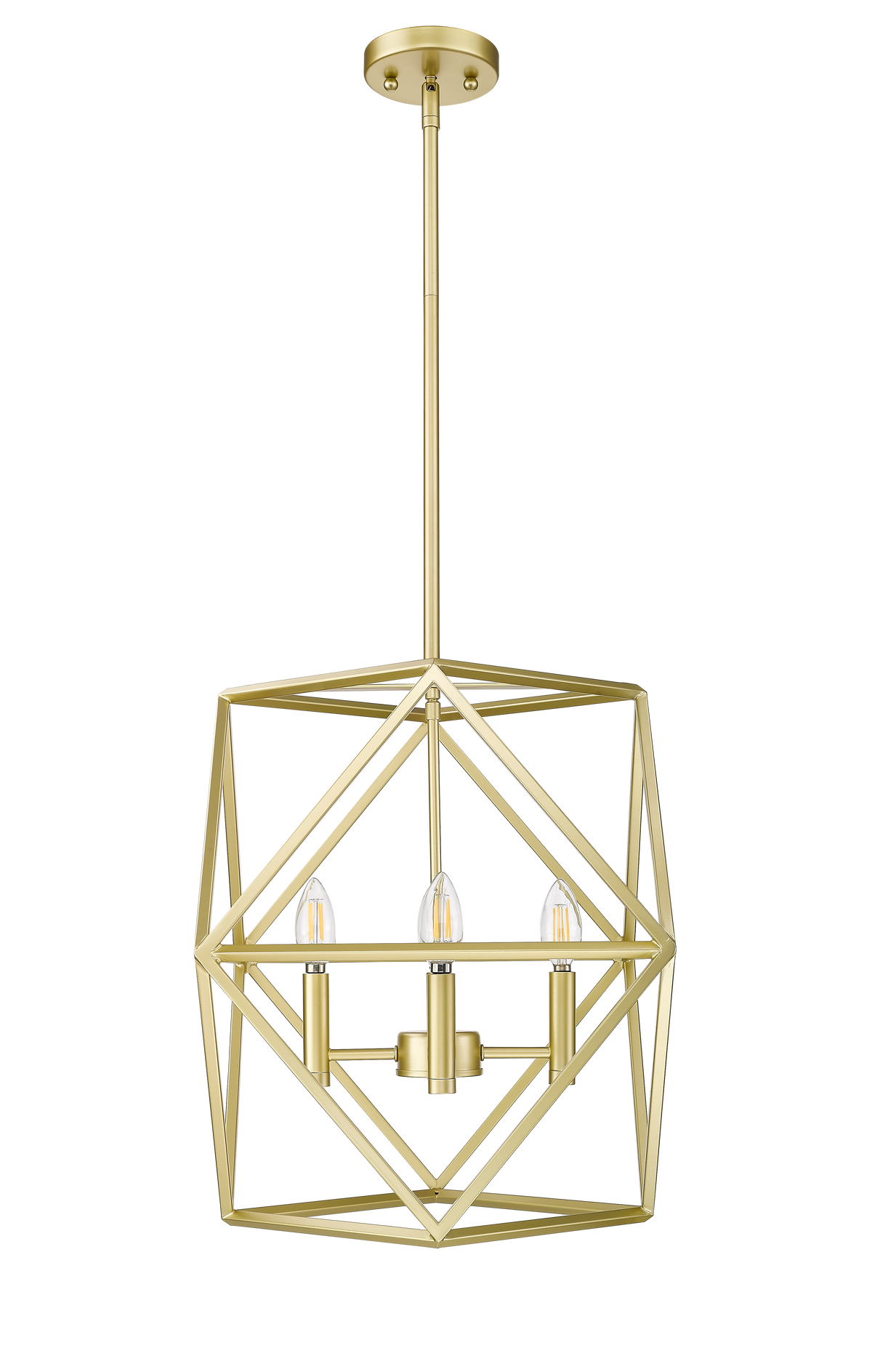 Gold lantern cage ceiling light 4 light - Vivio Lighting