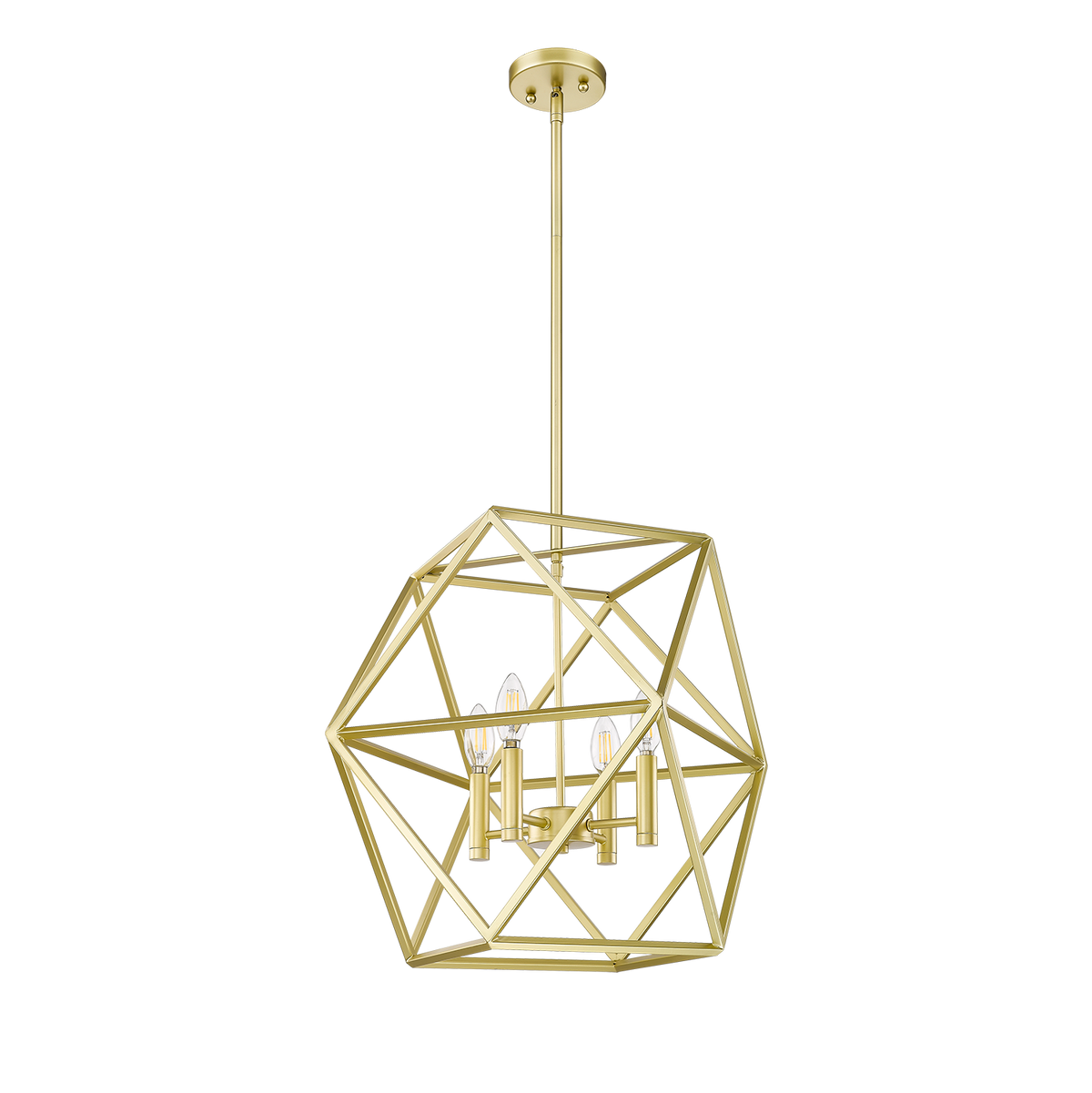 Gold lantern cage ceiling light 4 light - Vivio Lighting