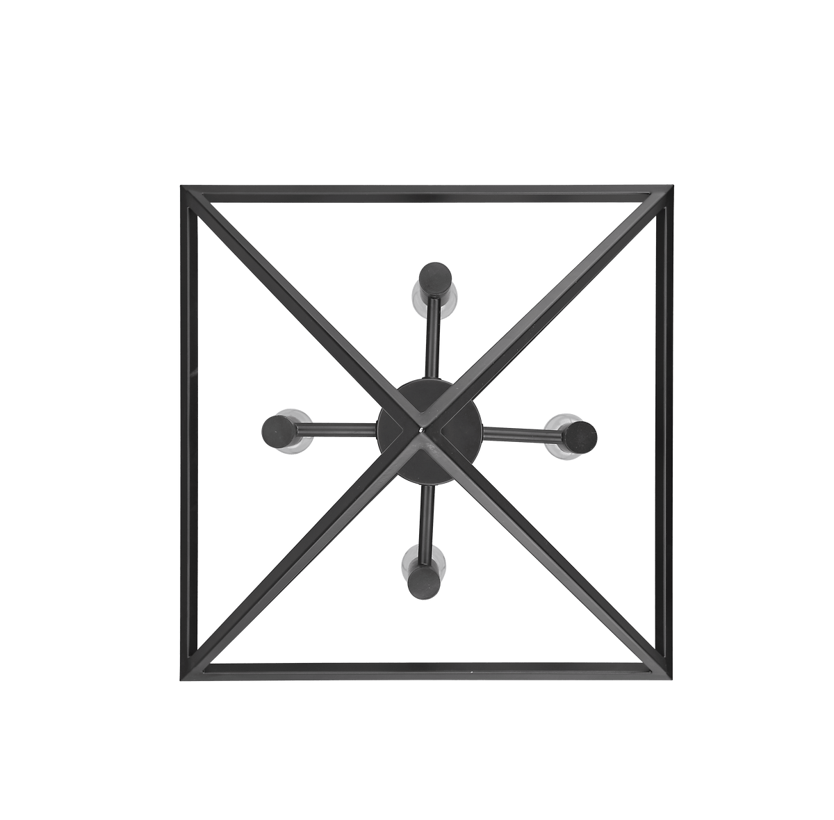 Black modern geometric cage pendant light with 4 lights - Vivio Lighting