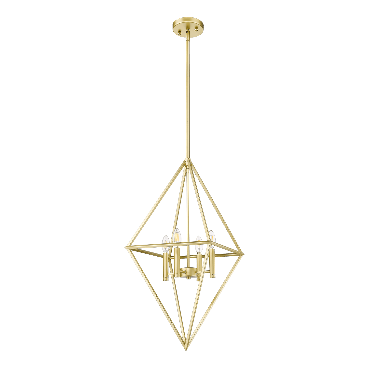Gomez Modern 4-Light Lantern Geometric Pendant Light - Gold - Vivio Lighting