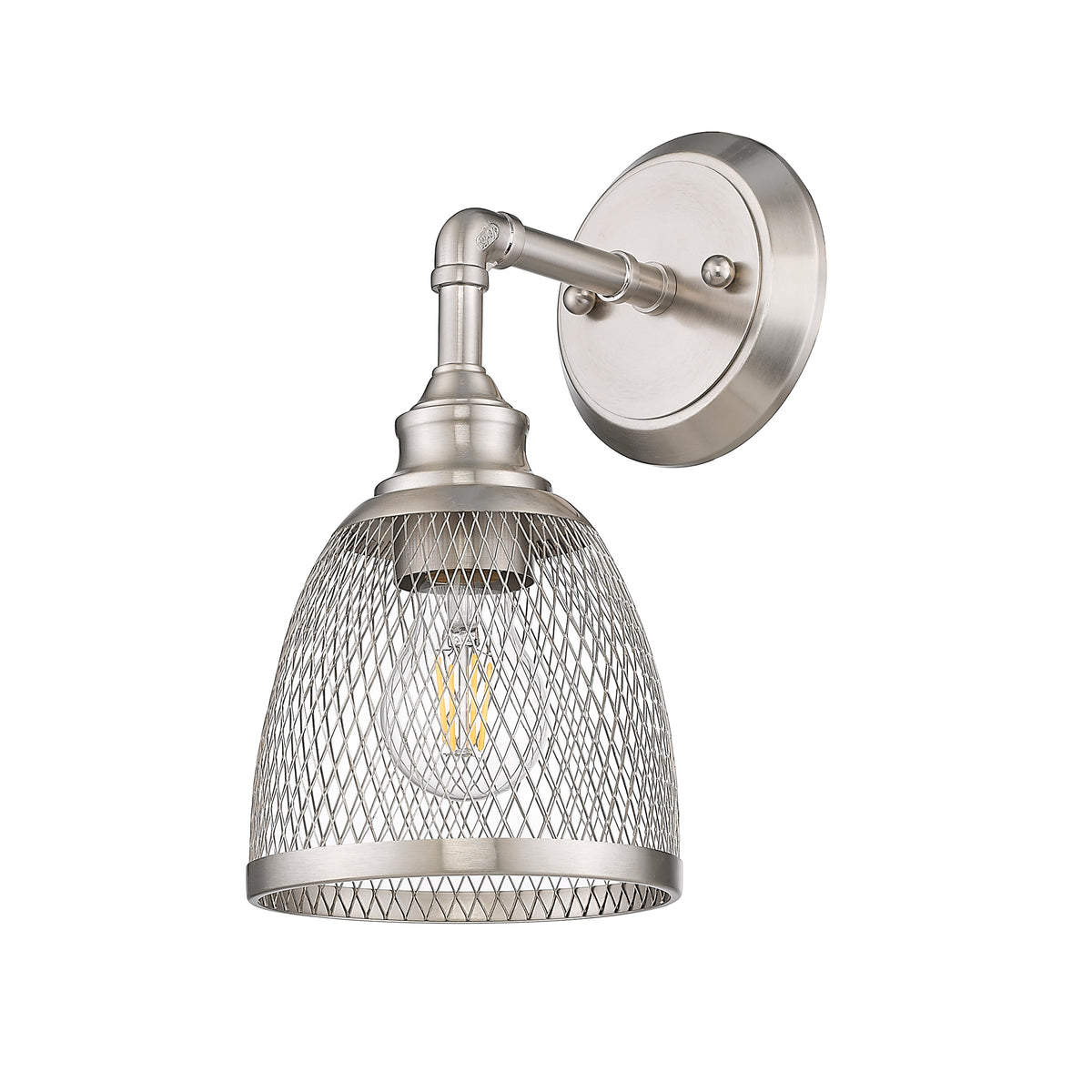 Brushed nickel vanity light fixtures with 1 light - Vivio Lighting