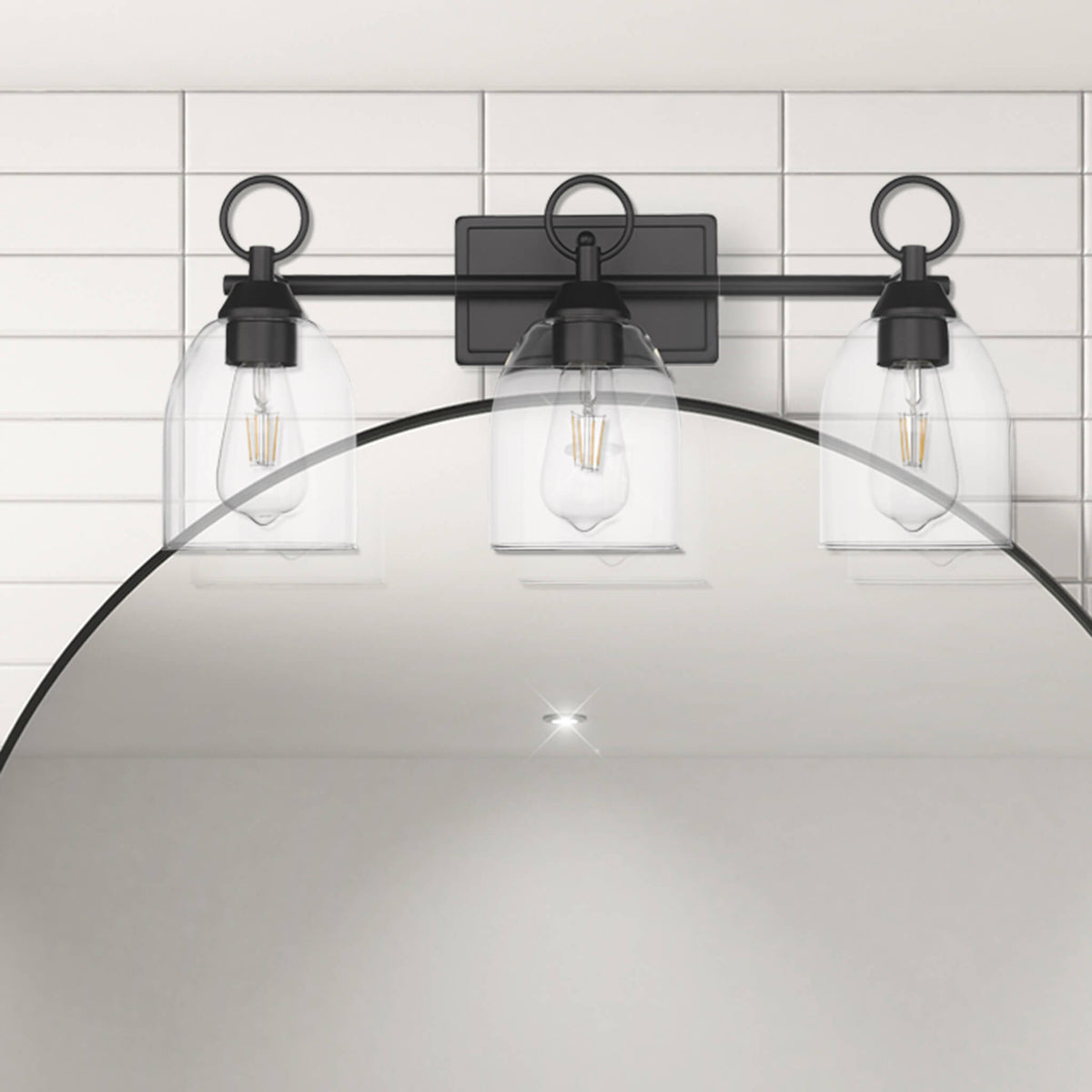 Black bathroom vanity light fixtures with 3 light over mirror