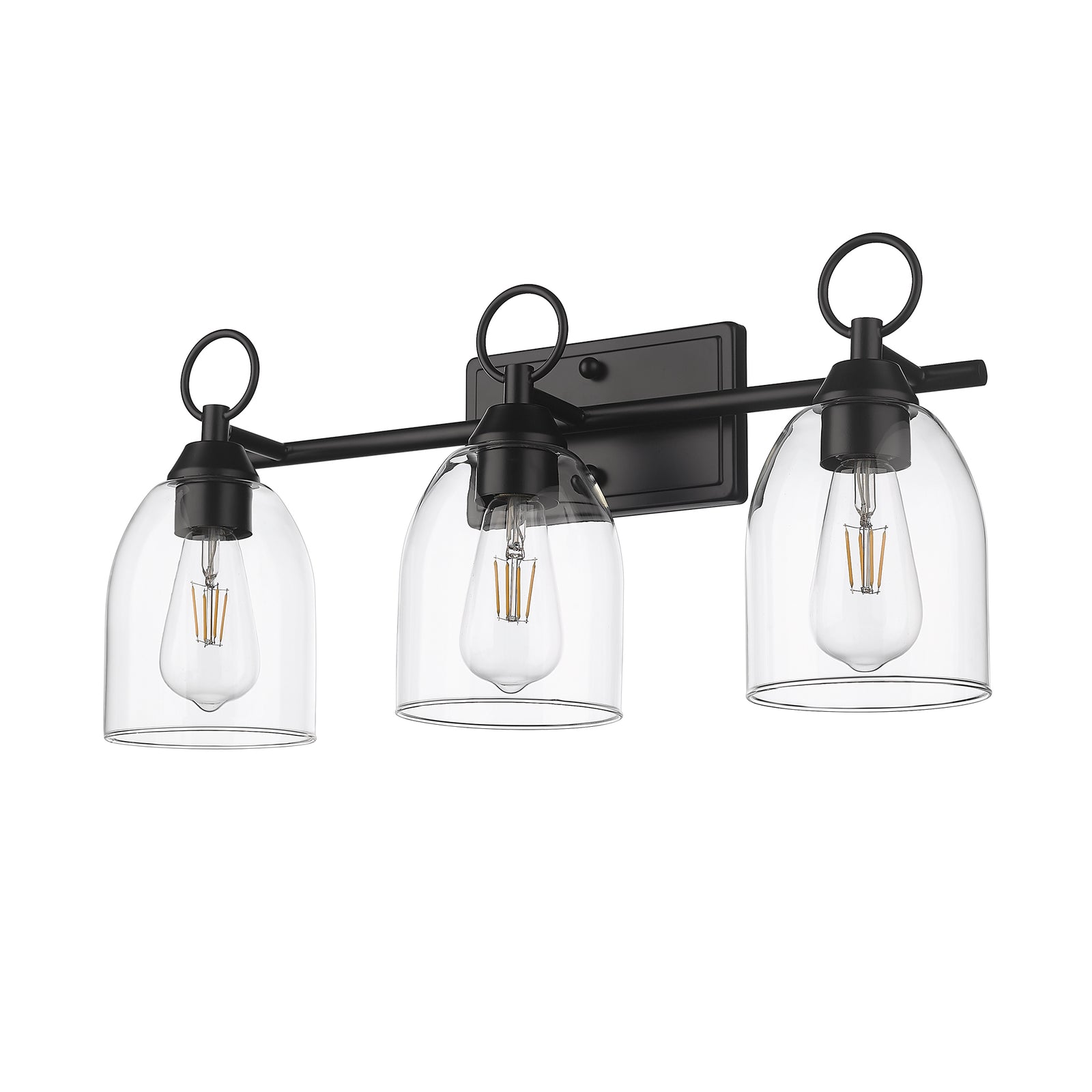Black bathroom vanity light fixtures with 3 light - Vivio Lighting