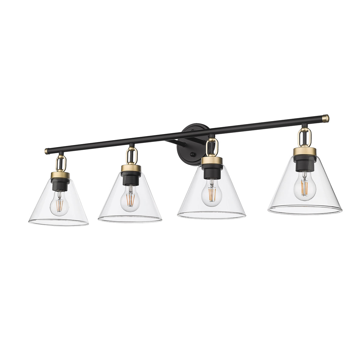 Modern black clear glass vanity light - Vivio Lighting