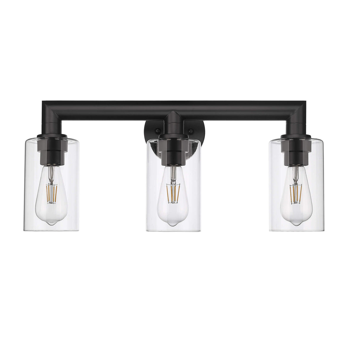 Modern black vanity light fixtures with 3 light - Vivio Lighting