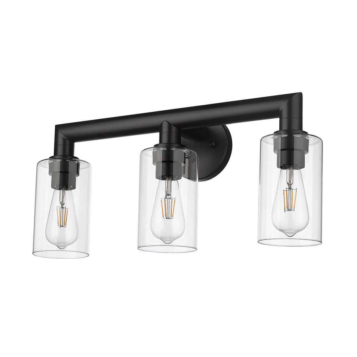 Modern black vanity light fixtures with 3 light - Vivio Lighting