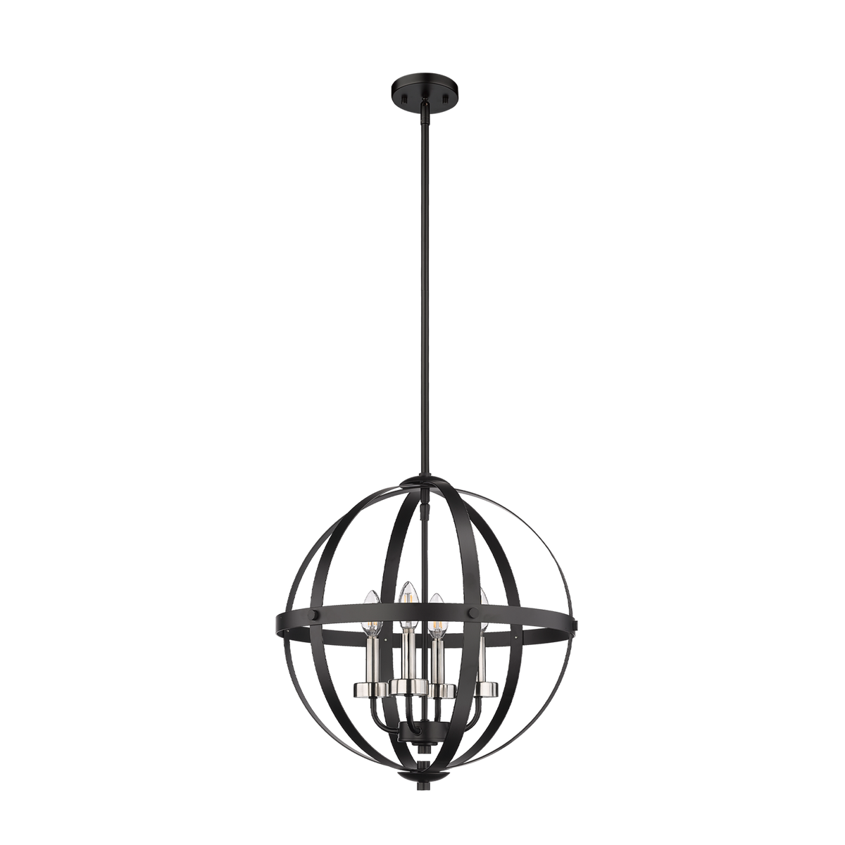 Black modern pendant light for kitchen island - Vivio Lighting