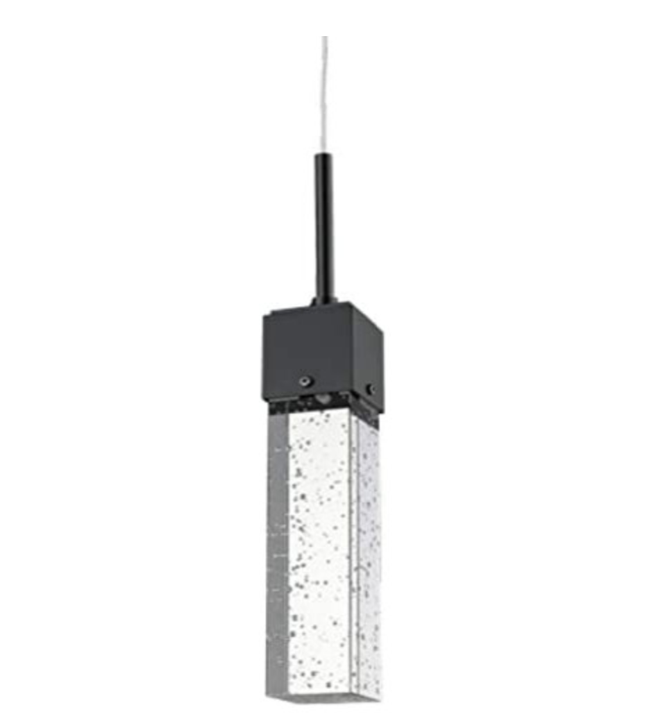 Black glass rectangle mini pendant lights