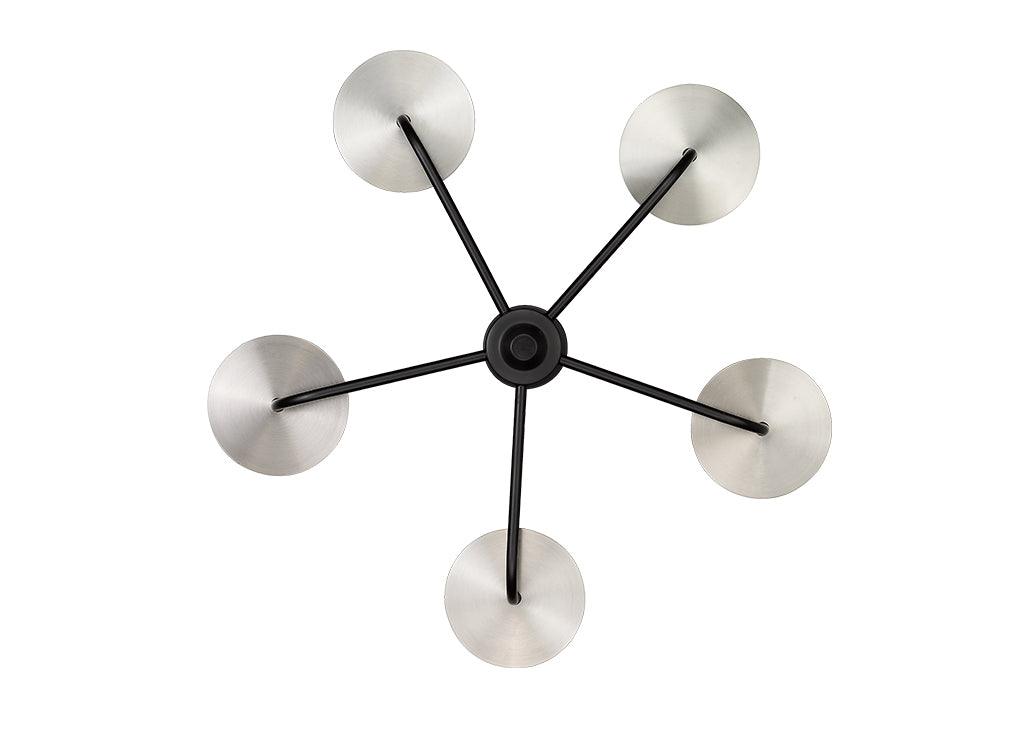 5-light cylinder chandelier black nickel