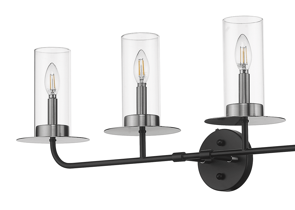 Black and nickel bathroom vanity light fixtures - Vivio Lighting