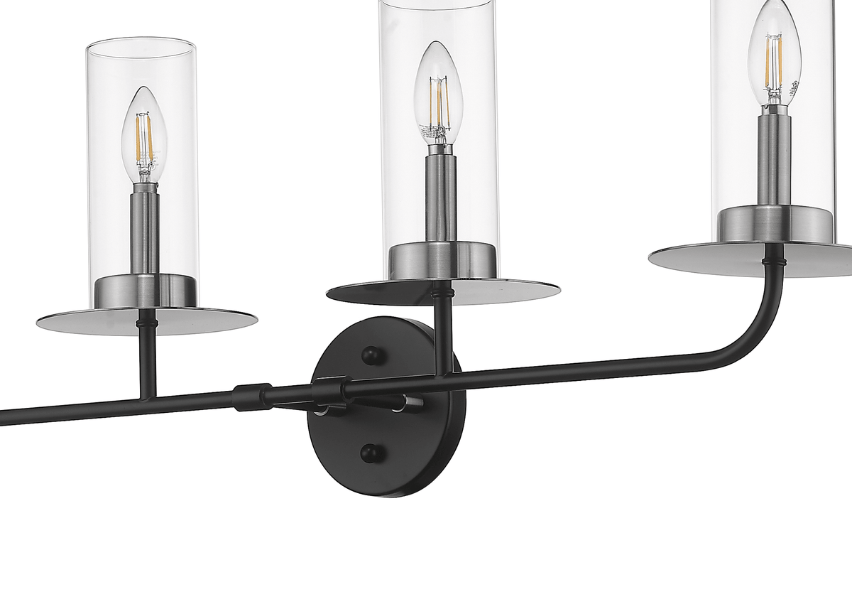 Black and nickel bathroom vanity light fixtures - Vivio Lighting