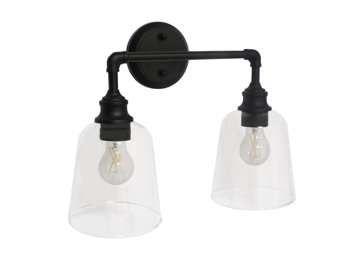 Black bathroom 2 light fixtures deals