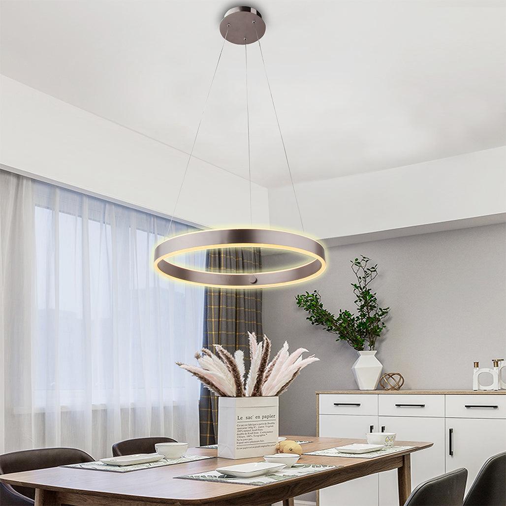 Modern ring chandelier with led light over table - Vivio Lighting