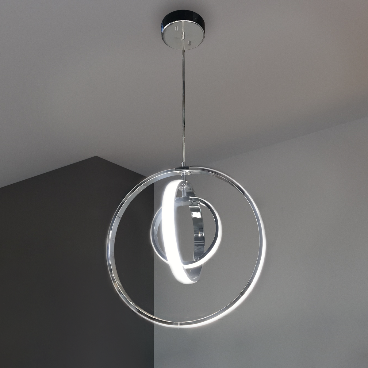 Modern chrome led circle light - Vivio Lighting