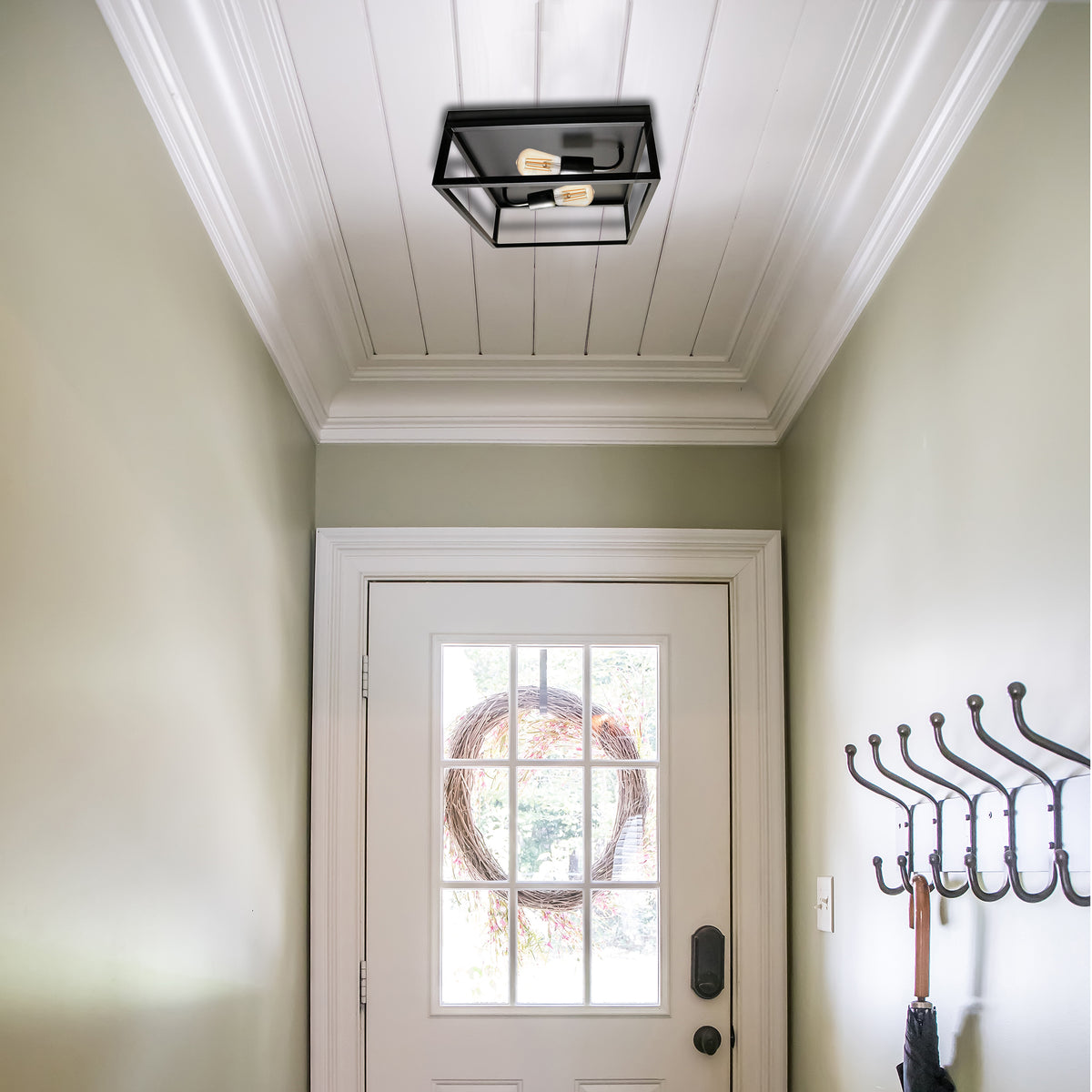Entryway back square flush mount ceiling light - Vivio Lighting