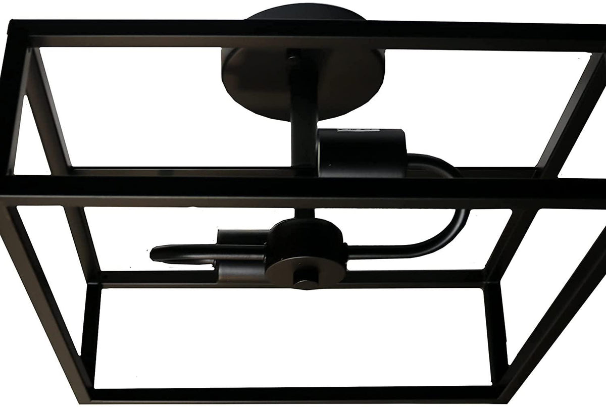 Black square ceiling mounted light with 2 light - Vivio Lighting