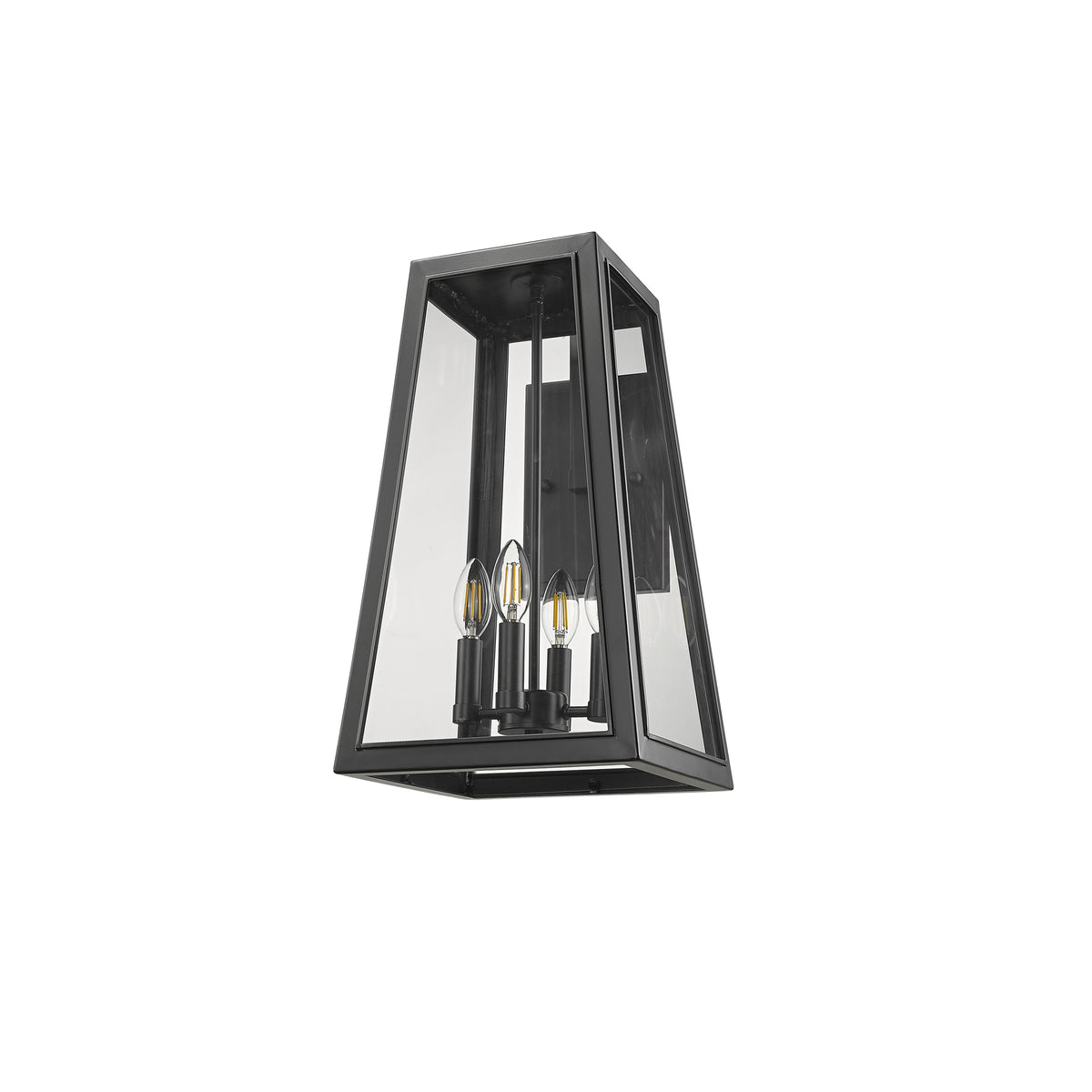 Black trapezoid wall sconce lantern - Vivio Lighting