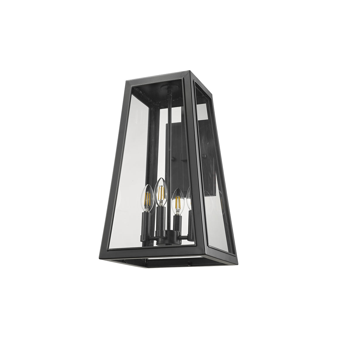 Black trapezoid wall sconce lantern - Vivio Lighting