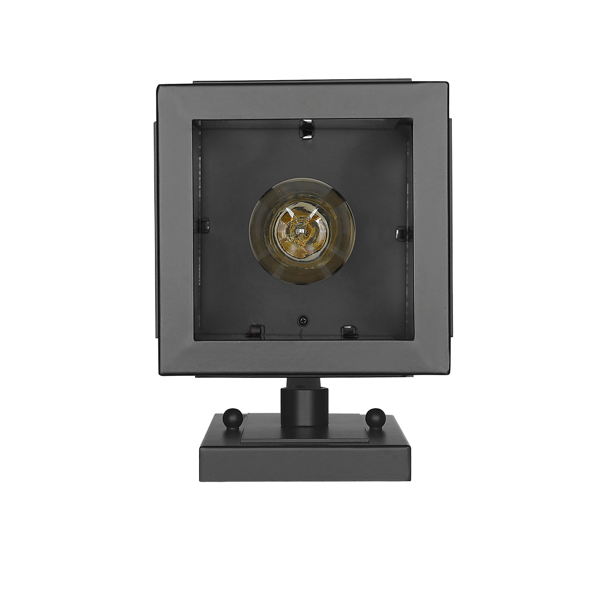 Black medium rectangle outdoor wall lantern lighting - Vivio Lighting