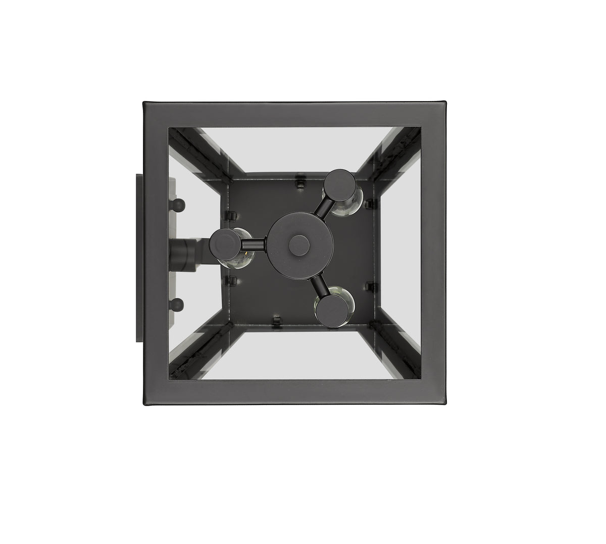 Black trapezoid wall sconce lantern - Vivio Lighting