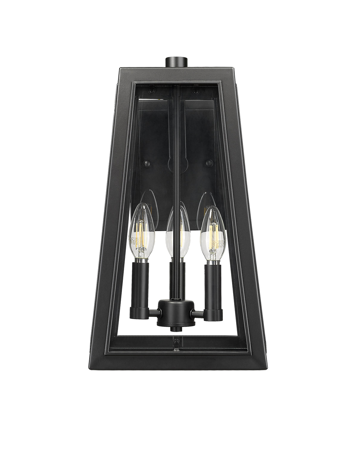 Black trapezoid wall sconce lantern - Vivio Lighting
