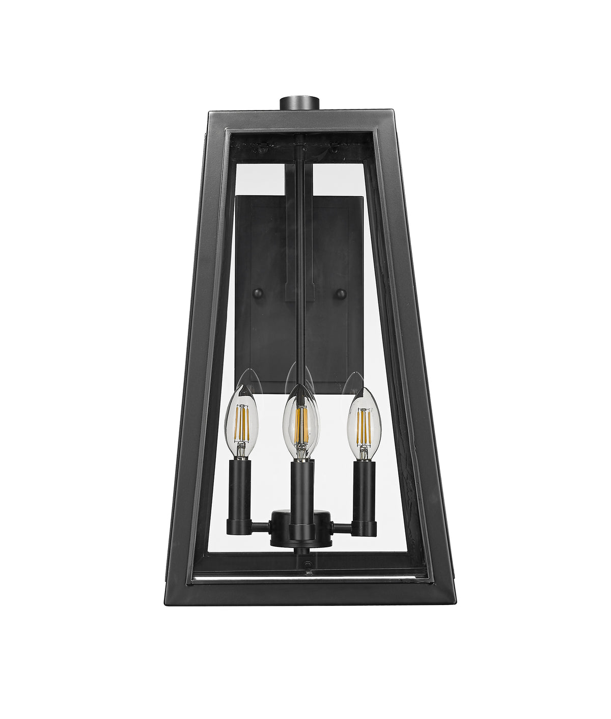 Black trapezoid wall sconce lantern - Vivio Lighting