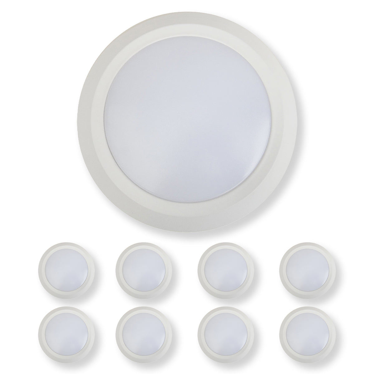 White 5/6&quot; LED Disk Light - 15W - 3000K Dimmable