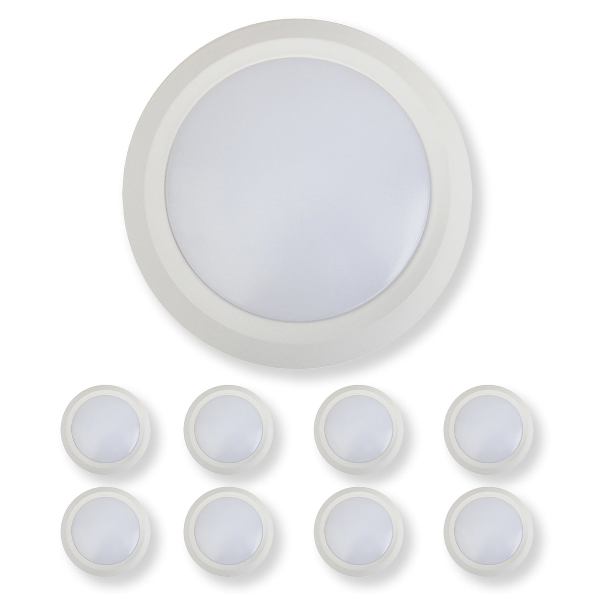 7 Inch LED Disk Light 15W - 3000K - 1080Lumens - White (2 Pack, 4 Pack, 6 Pack, 8 Pack)