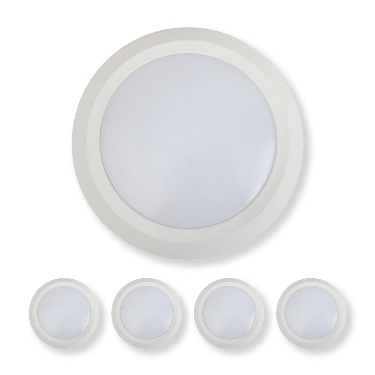 7 Inch LED Disk Light 15W - 3000K - 1080Lumens - White (2 Pack, 4 Pack, 6 Pack, 8 Pack)