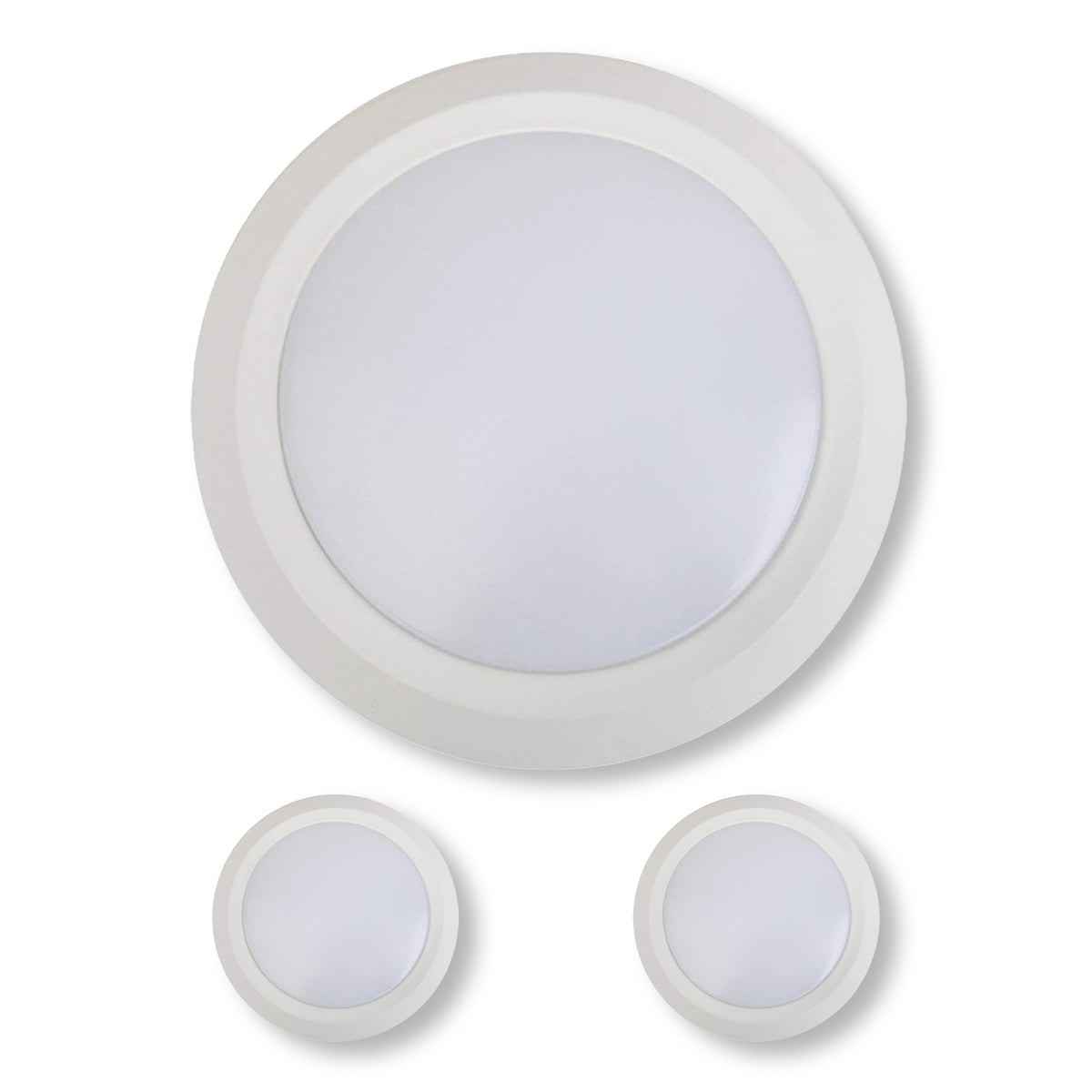 White 5/6&quot; LED Disk Light - 15W - 3000K Dimmable