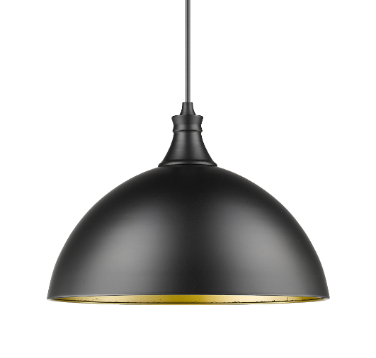Modern black dome pendant light - Vivio Lighting