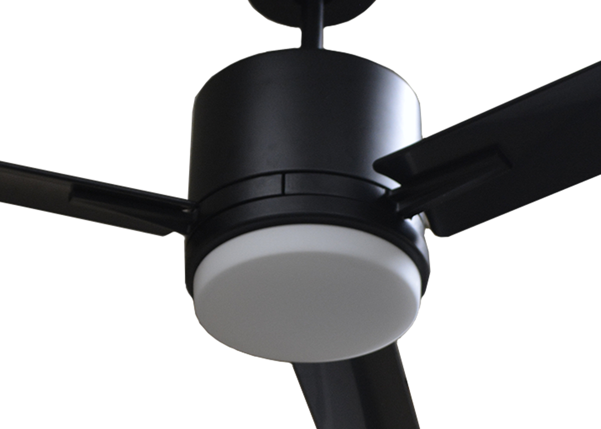 Dimmable 52 inch black outdoor ceiling fan with light 3 blade