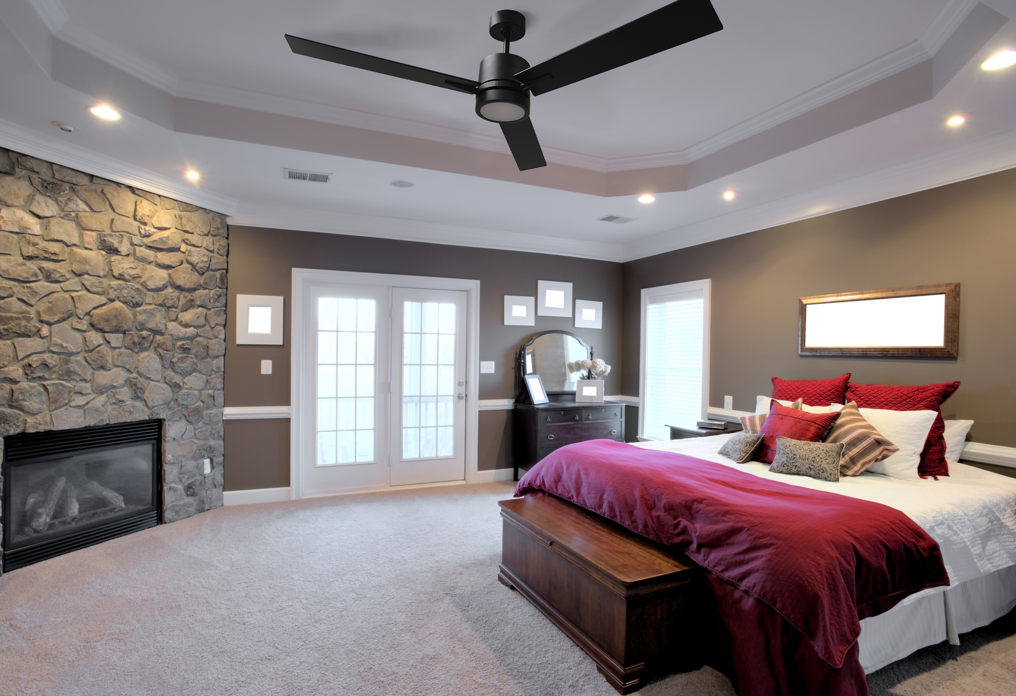 Farmhouse ceiling fan for bedroom matte black