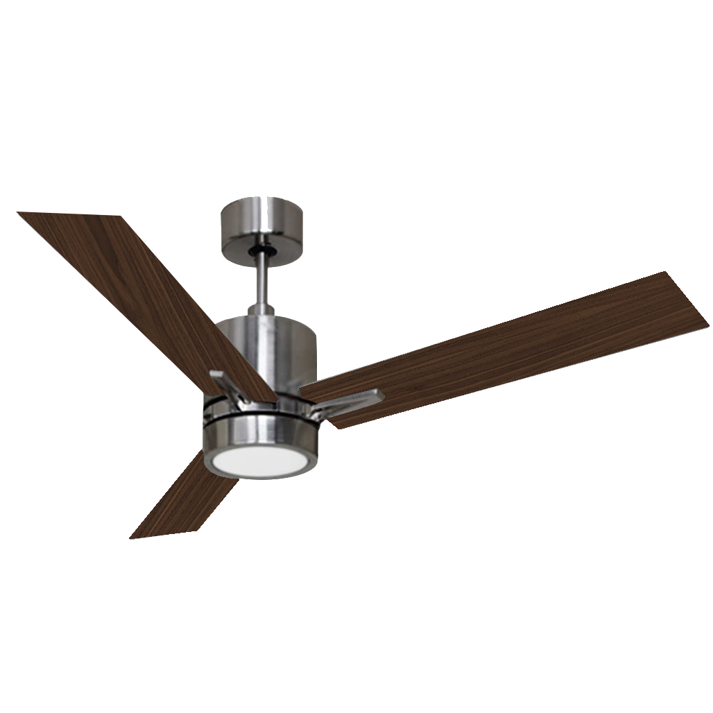 52 inch Modern reversible ceiling fan with led light walnut finish