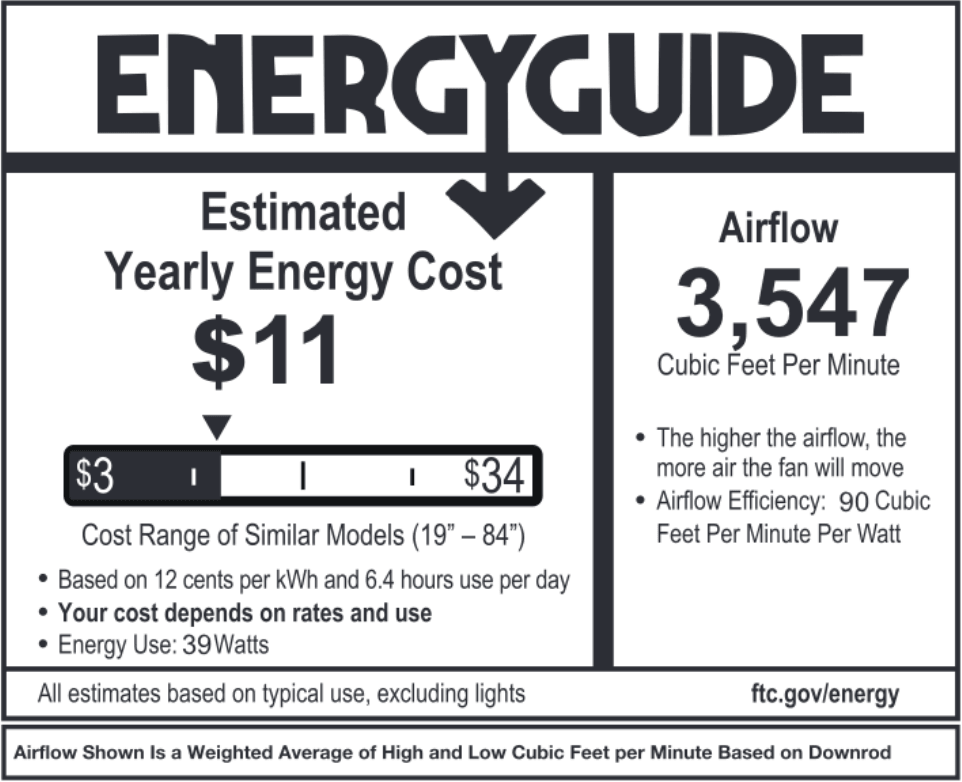 Energy guide 52 inch white modern ceiling fan with led light 3 blade