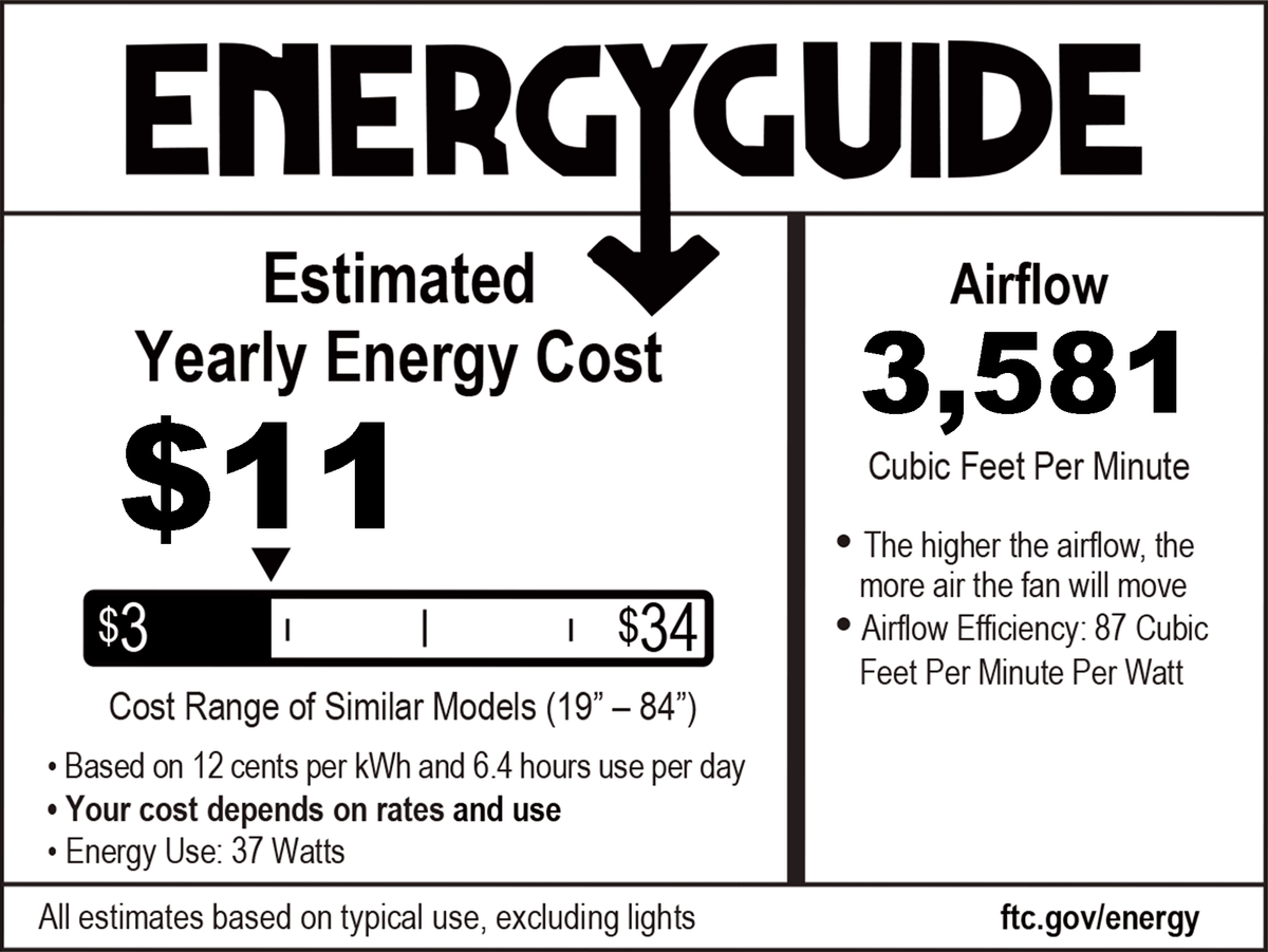 52&quot; Standard Ceiling Fan with LED Light Kit - 5 Reversible Blades Included Energy Guide