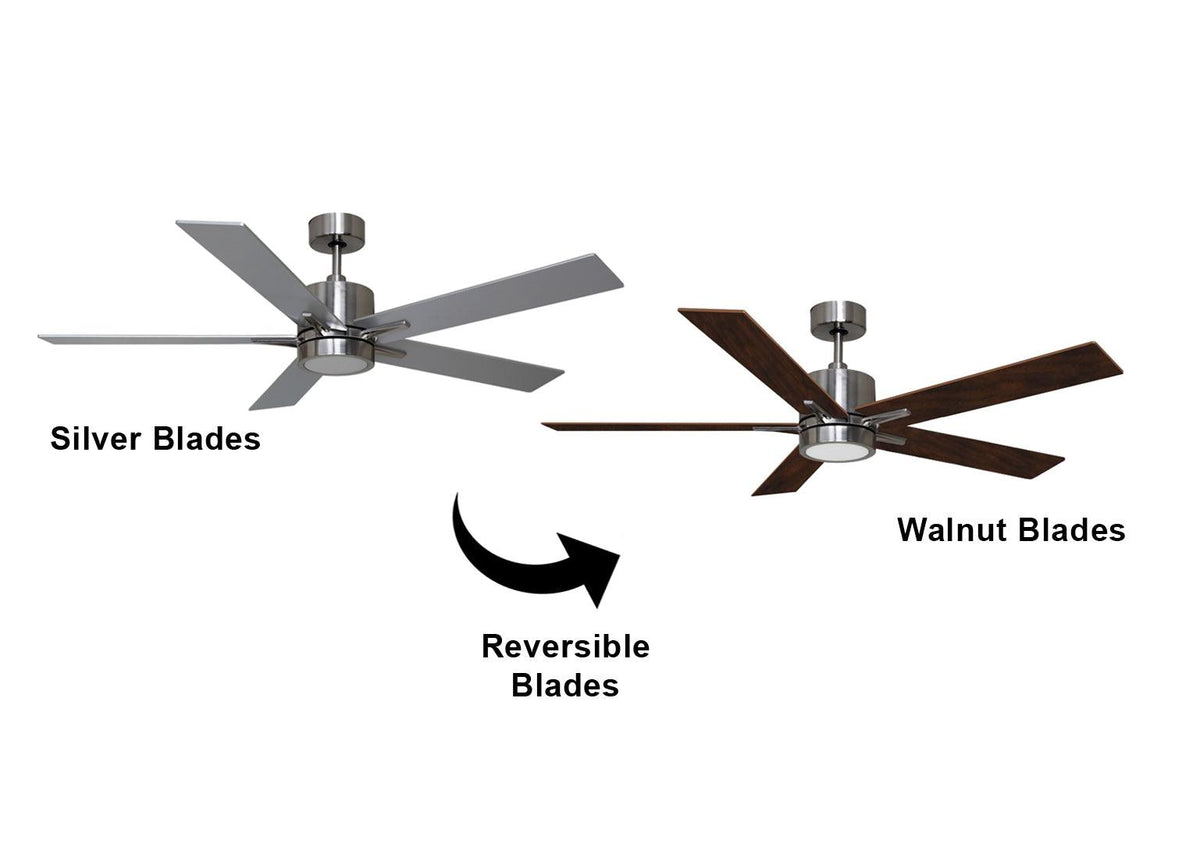 Reversible blades for ceiling fans