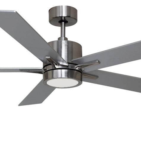 5 Blade 52&quot; modern ceiling fan with led light - nickel