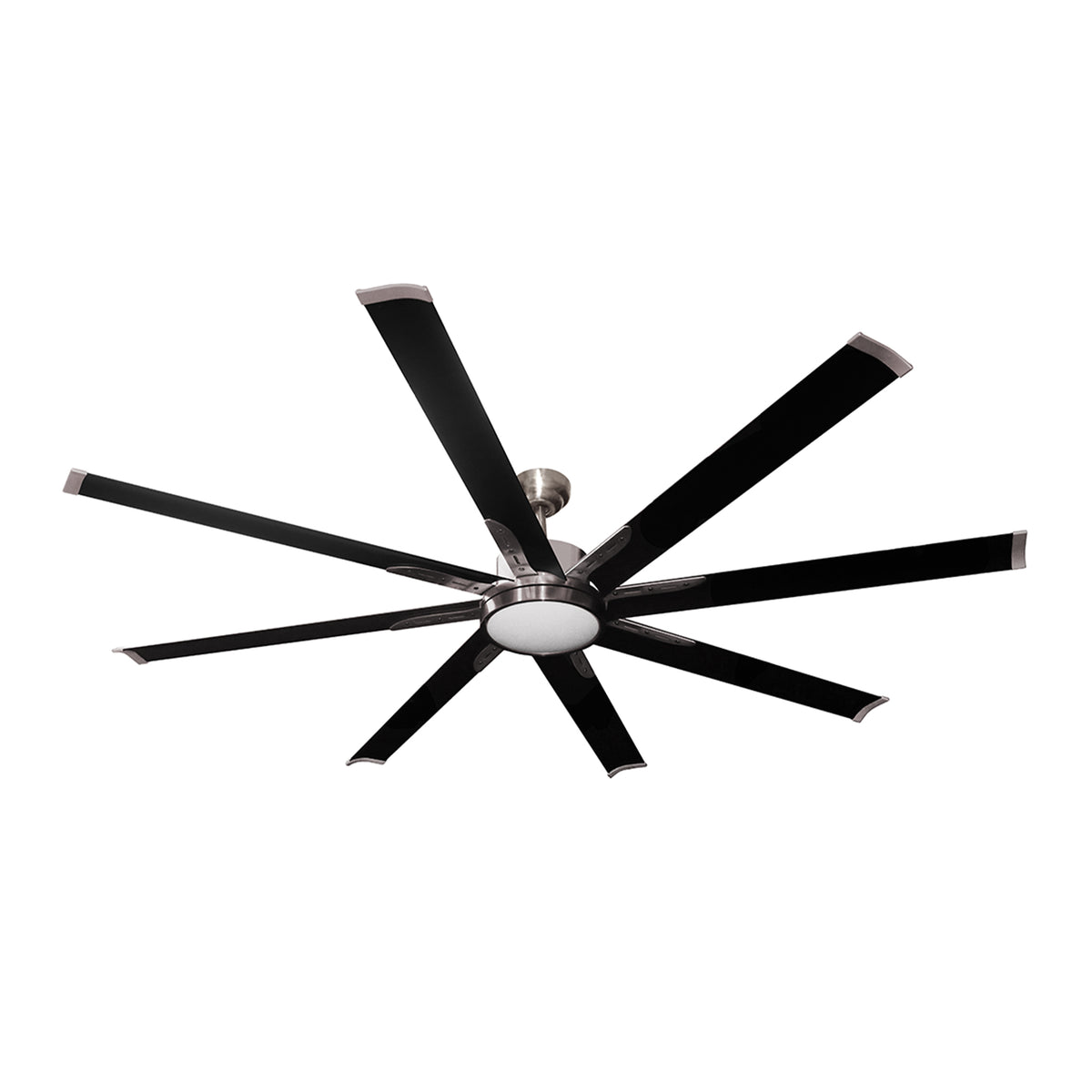 Barcelona 72&quot; or 84&quot; Nickel or Champagne Gold 8 Blade Ceiling Fan with Matte Black Blades