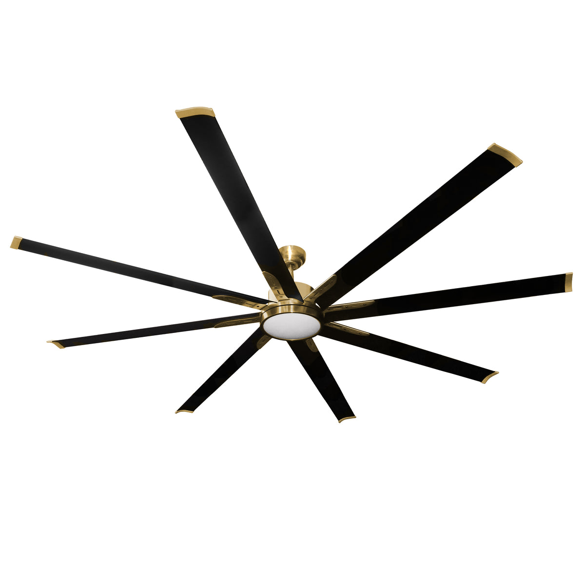 Barcelona 72&quot; or 84&quot; Nickel or Champagne Gold 8 Blade Ceiling Fan with Matte Black Blades