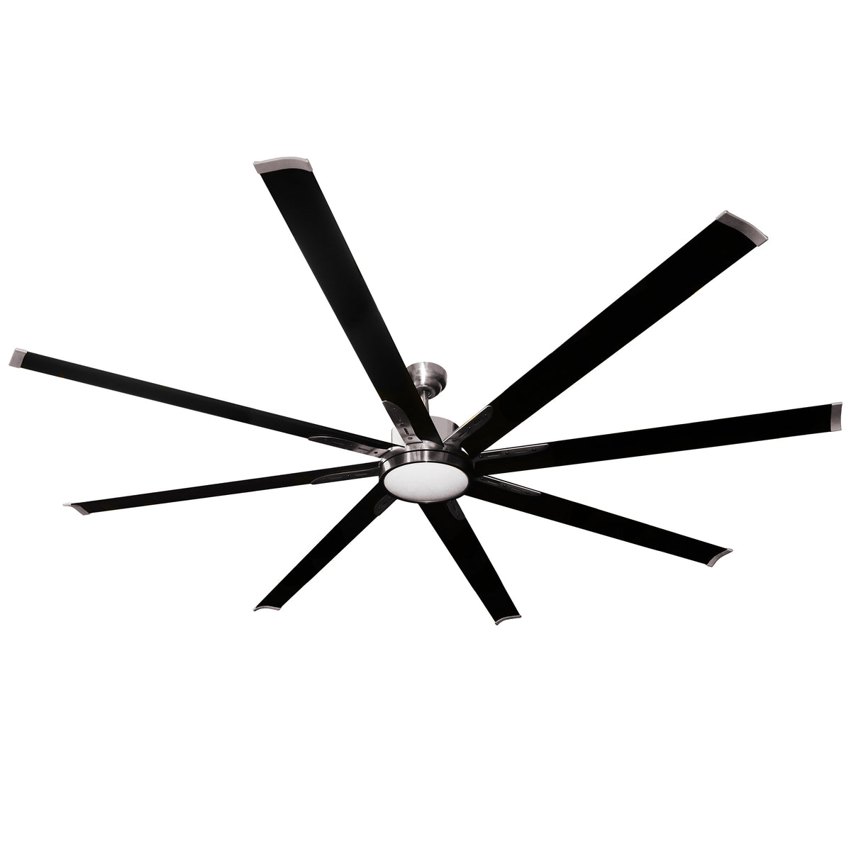 Barcelona 72&quot; or 84&quot; Nickel or Champagne Gold 8 Blade Ceiling Fan with Matte Black Blades