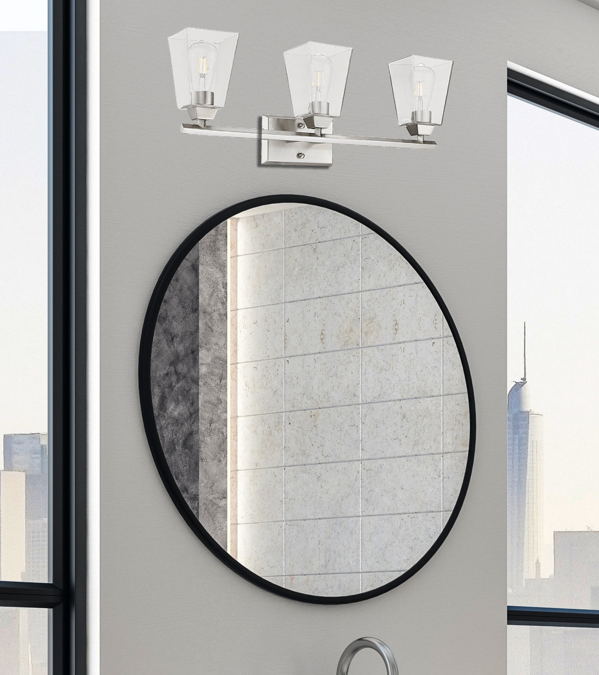 Vivio Blair  3-Light Clear Glass Vanity - NK