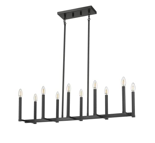 Linear pendant light matte black 10 candle lights