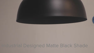 Modern matte black  dome pendant light - Vivio Lighting