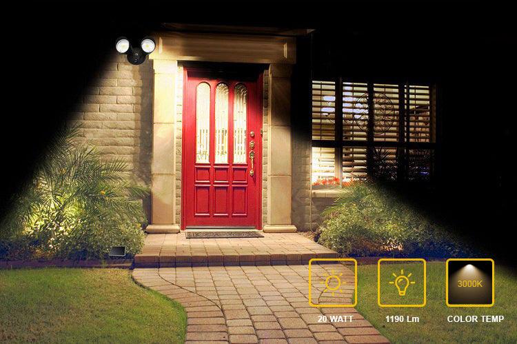 Adjustable black led outdoor security lights for front door