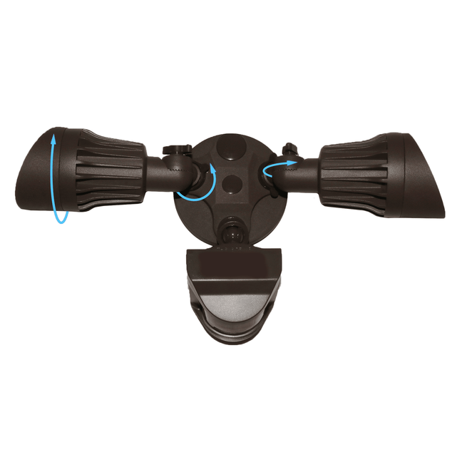 Adjustable black outdoor security lights with motion sensor with 2 light