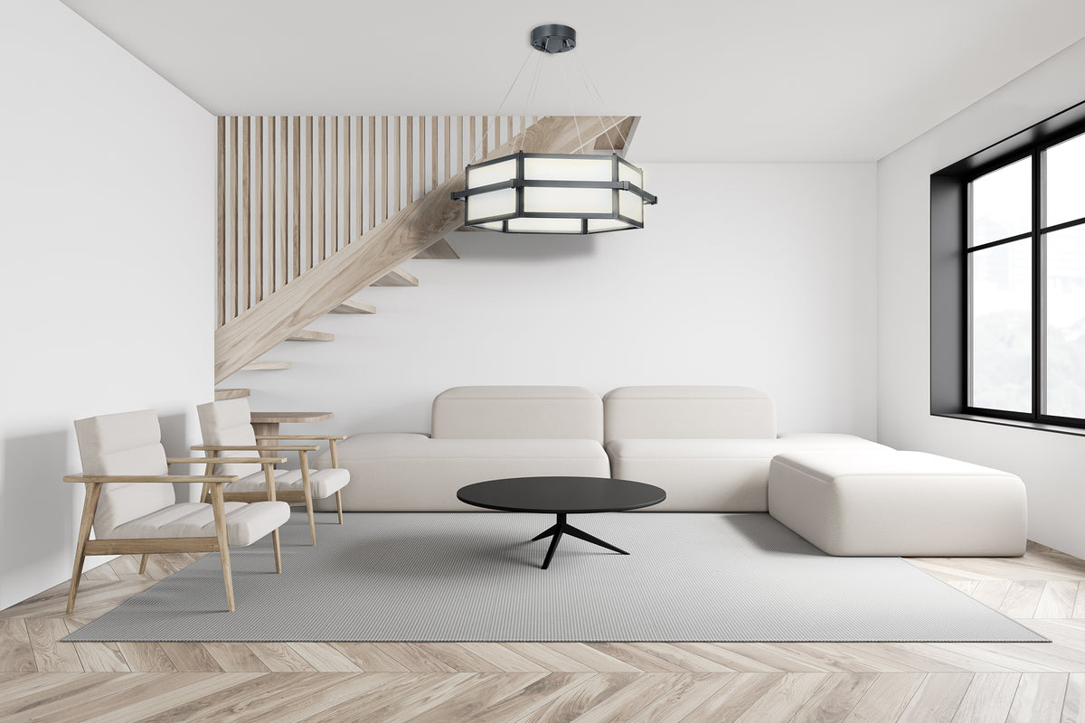 Vivio Amalfi LED Hex Chandelier - MB Frosted Glass 45W 4000K
