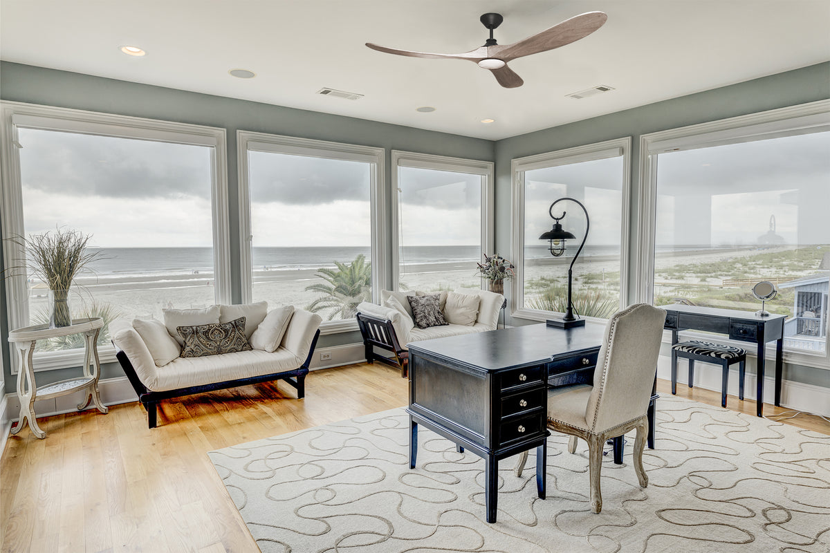 Malibu beach 3-blade wood ceiling fan with light