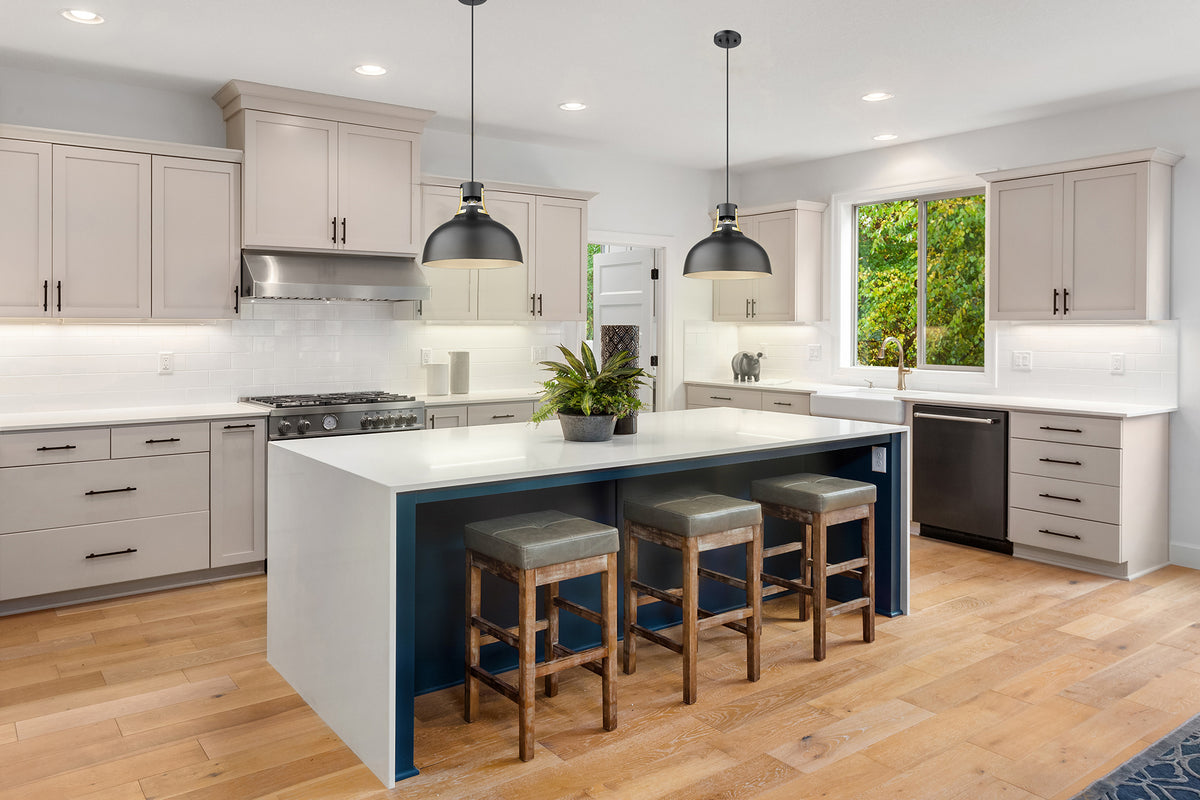Black dome pendant light island kitchen - Vivio Lighting