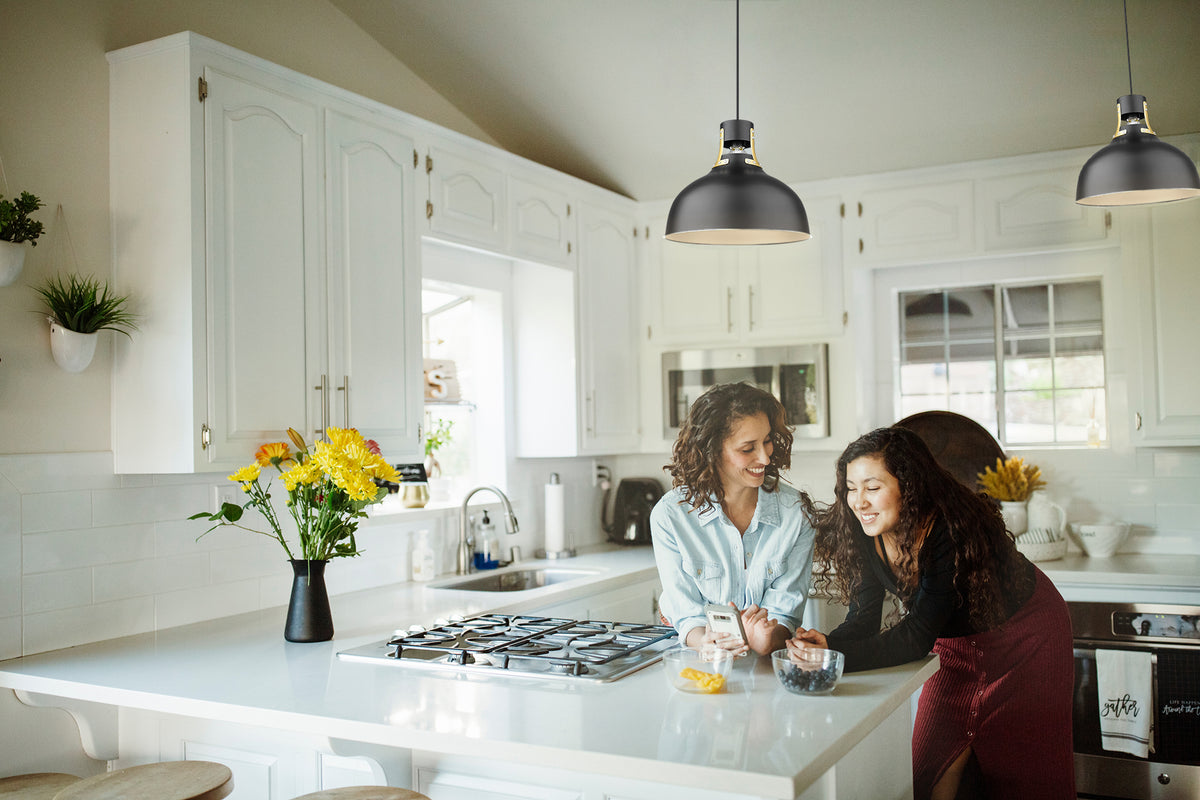 Black dome pendant light kitchen island - Vivio Lighting